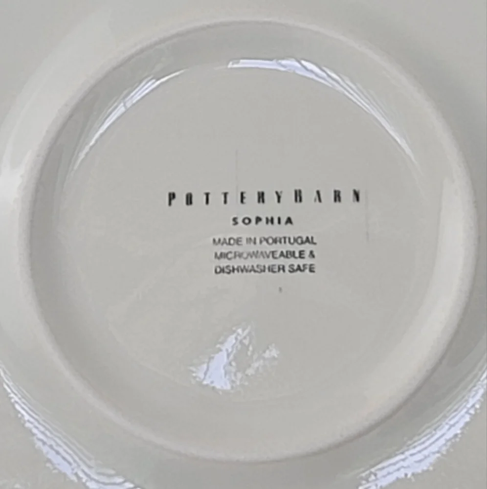 Pottery Barn China Sophia Cream Large Stoneware Dinner Plate 11.5